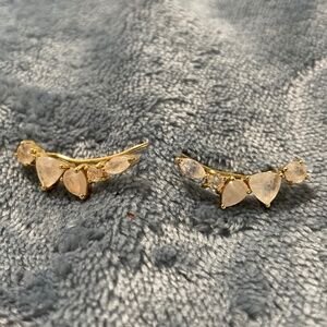 Gold vermeil moon stone earrings